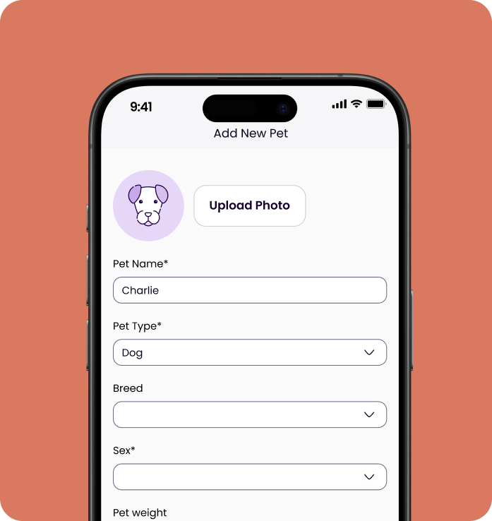 preview of the companion app with a registration form